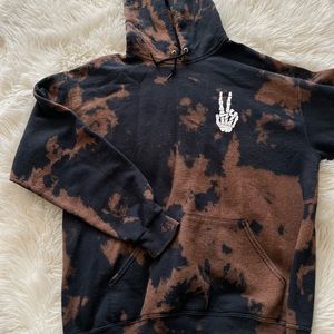 Bleached Skeleton Peace Sign Hoodie